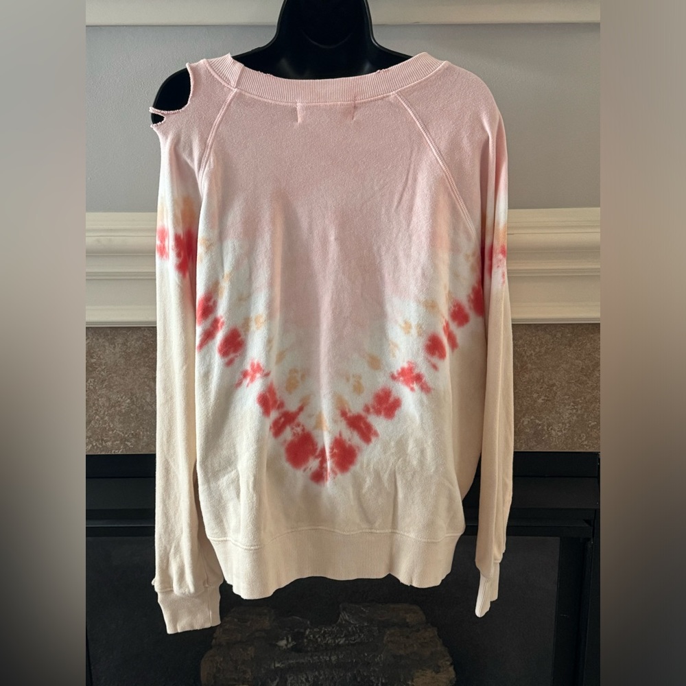 Tie-dye, distressed sweatshirt